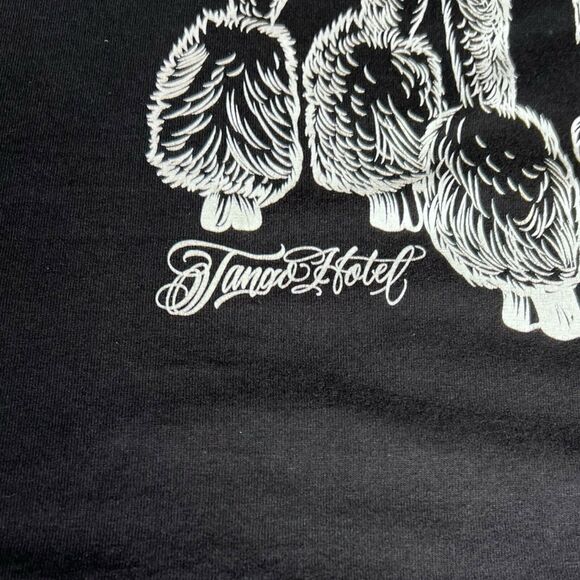 Tango Hotel X Mr Cartoon Poodle Dog Sketch Black USA Made T-shirt Men’s Size M - Picture 2 of 6